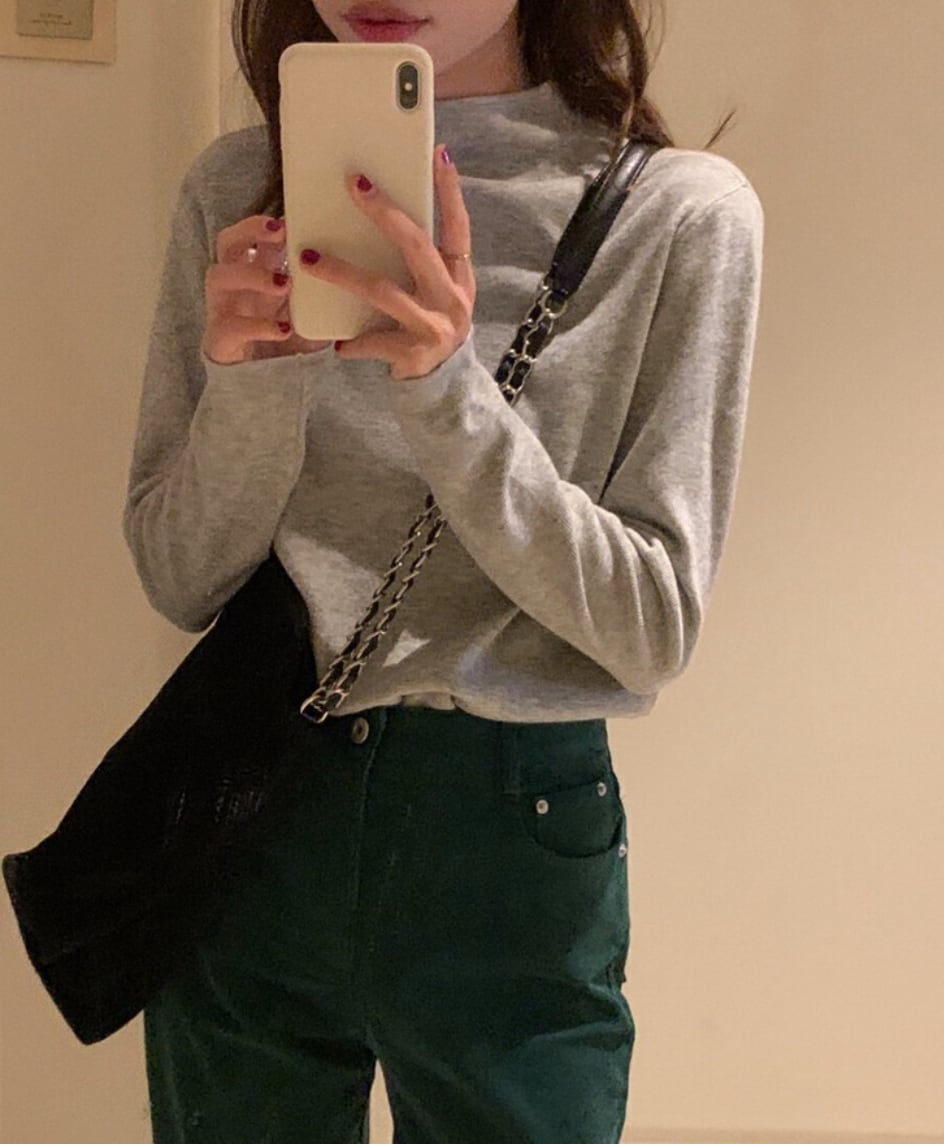 シンプルモックネックニットトップス　１０色展開 - select store mirror meシンプルモックネックニットトップス　１０色展開221850833mirror meselect store mirror me221850833ホワイト