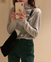 シンプルモックネックニットトップス　１０色展開 - select store mirror meシンプルモックネックニットトップス　１０色展開221850833mirror meselect store mirror me221850833ホワイト