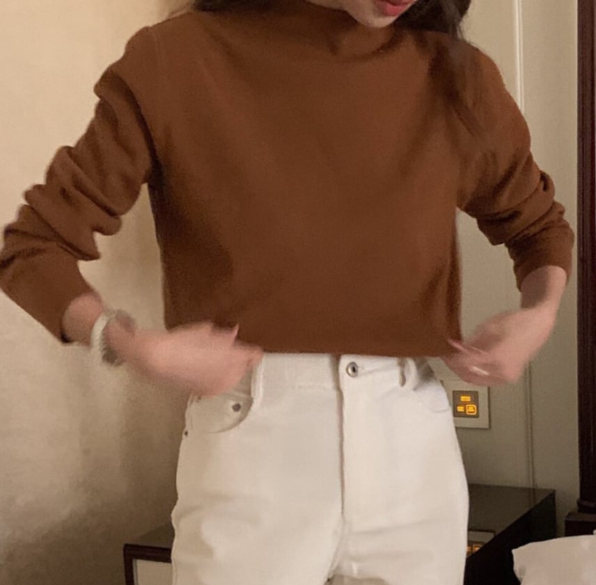 シンプルモックネックニットトップス　１０色展開 - select store mirror meシンプルモックネックニットトップス　１０色展開221850833mirror meselect store mirror me221850833ホワイト