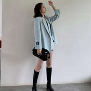 エメラルドブルーサイドビッグスリットジャケット - select store mirror meエメラルドブルーサイドビッグスリットジャケット102061459mirror meselect store mirror me102061459S