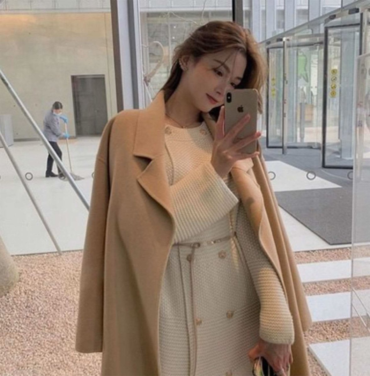パフスリーブゴールドボタン上質ワッフルワンピース - select store mirror meパフスリーブゴールドボタン上質ワッフルワンピース103582313mirror meselect store mirror me103582313S