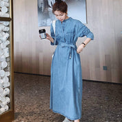 【動画あり】ノーカラーフロントポケットデザインデニムワンピース - select store mirror me【動画あり】ノーカラーフロントポケットデザインデニムワンピース105974149mirror meselect store mirror me105974149S