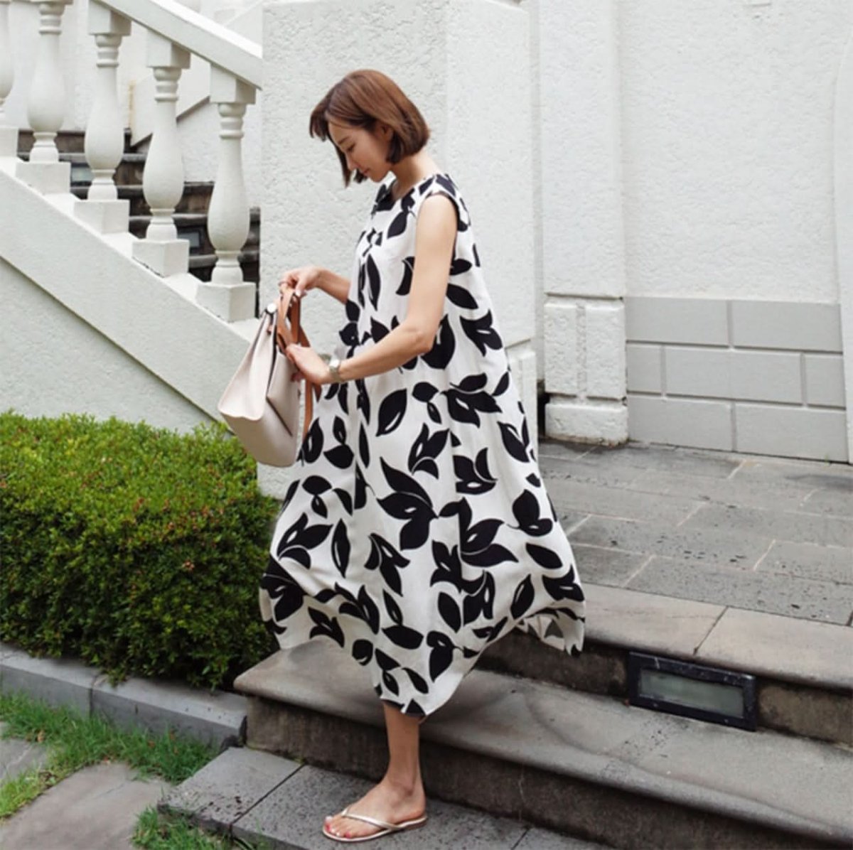 シックリーフ柄ノースリーブラフワンピース - select store mirror meシックリーフ柄ノースリーブラフワンピース109713424mirror meselect store mirror me109713424S