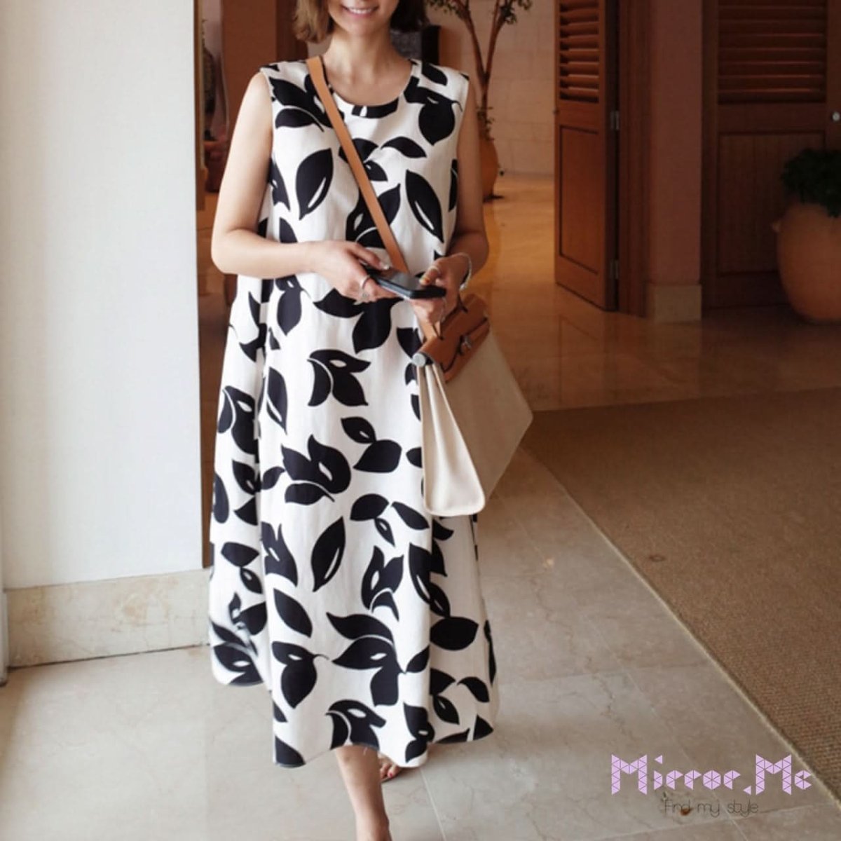 シックリーフ柄ノースリーブラフワンピース - select store mirror meシックリーフ柄ノースリーブラフワンピース109713424mirror meselect store mirror me109713424S