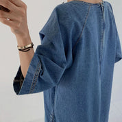 スリットネック七分丈デニムワンピース - select store mirror meスリットネック七分丈デニムワンピース109738875mirror meselect store mirror me109738875S