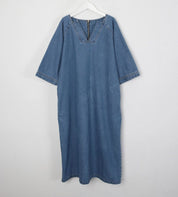 スリットネック七分丈デニムワンピース - select store mirror meスリットネック七分丈デニムワンピース109738875mirror meselect store mirror me109738875S