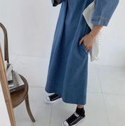 スリットネック七分丈デニムワンピース - select store mirror meスリットネック七分丈デニムワンピース109738875mirror meselect store mirror me109738875S