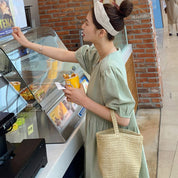 ピスタチオグリーン変形ウエストタックワンピース - select store mirror meピスタチオグリーン変形ウエストタックワンピース109745577mirror meselect store mirror me109745577S