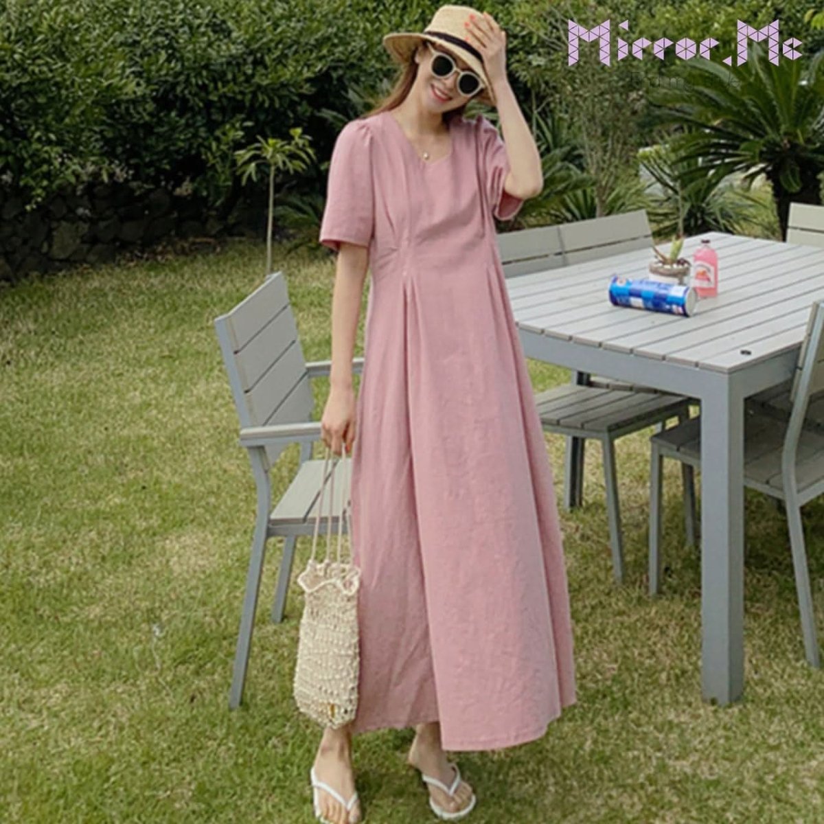 【高品質】コットンリネンベビーピンクタックワンピース - select store mirror me【高品質】コットンリネンベビーピンクタックワンピース109788228mirror meselect store mirror me109788228S
