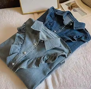 フリンジデニムシャツ　2色展開