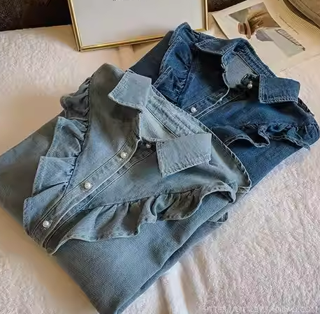 フリンジデニムシャツ　2色展開