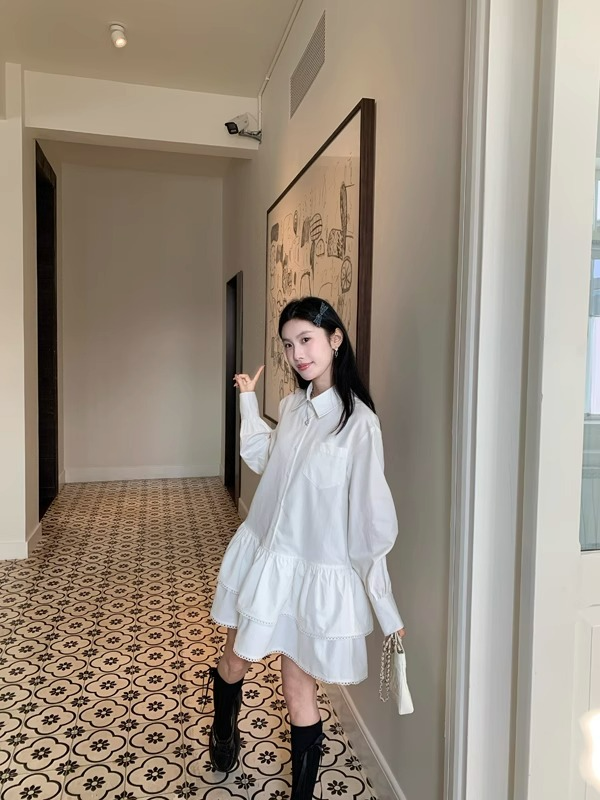 ティアードシャツワンピース