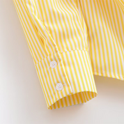 ウエストボタンデザインストライプシャツ