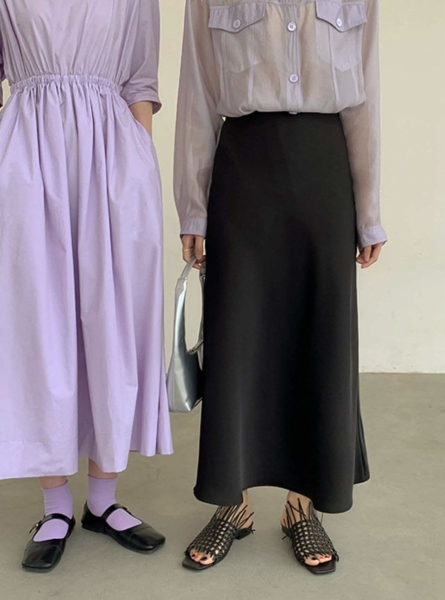 【動画あり】春カラーサテンロングスカート　１１色展開 - select store mirror me【動画あり】春カラーサテンロングスカート　１１色展開199897410mirror meselect store mirror me199897410ホワイトS