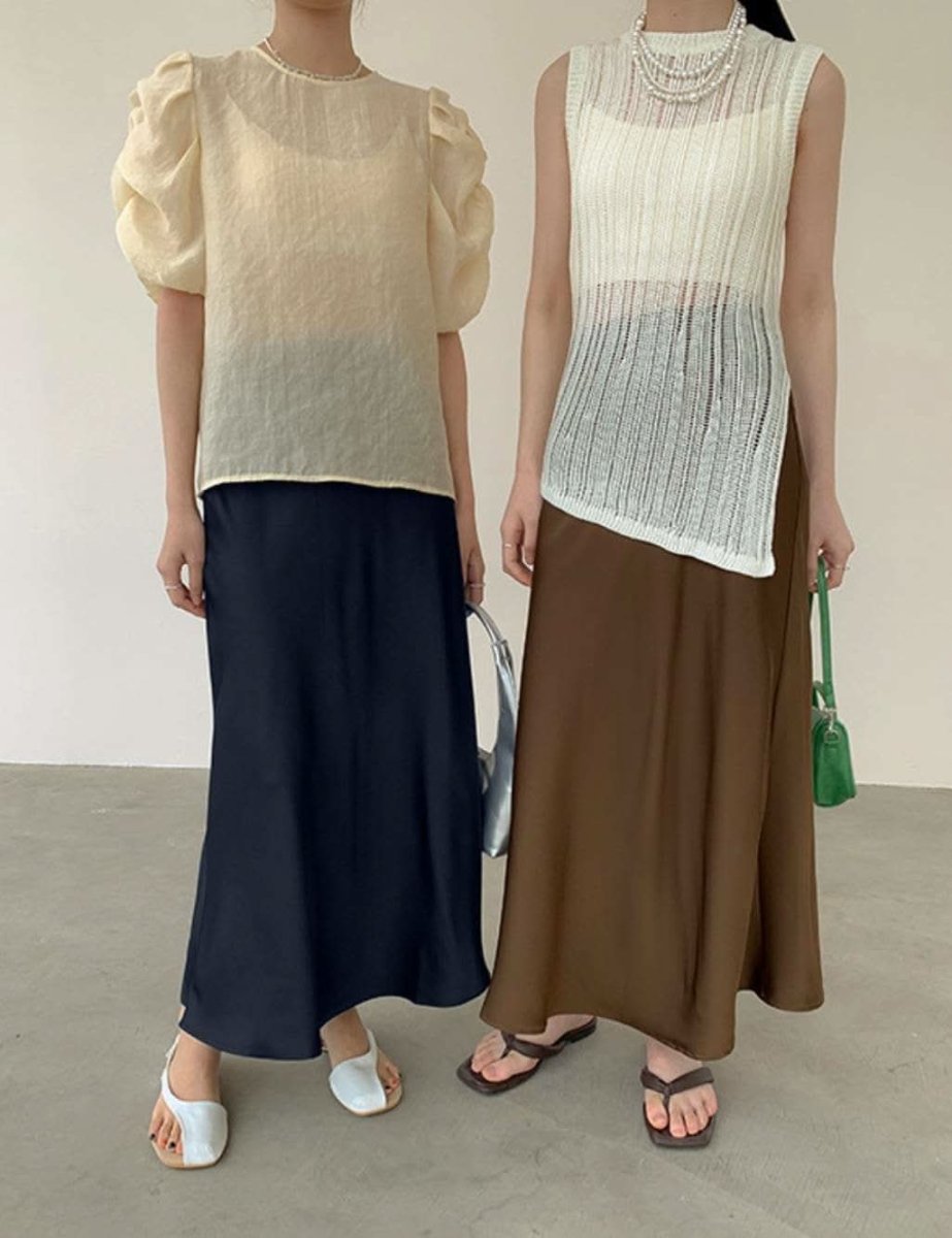 【動画あり】春カラーサテンロングスカート　１１色展開 - select store mirror me【動画あり】春カラーサテンロングスカート　１１色展開199897410mirror meselect store mirror me199897410ホワイトS
