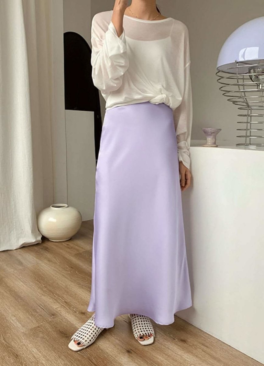 【動画あり】春カラーサテンロングスカート　１１色展開 - select store mirror me【動画あり】春カラーサテンロングスカート　１１色展開199897410mirror meselect store mirror me199897410ホワイトS