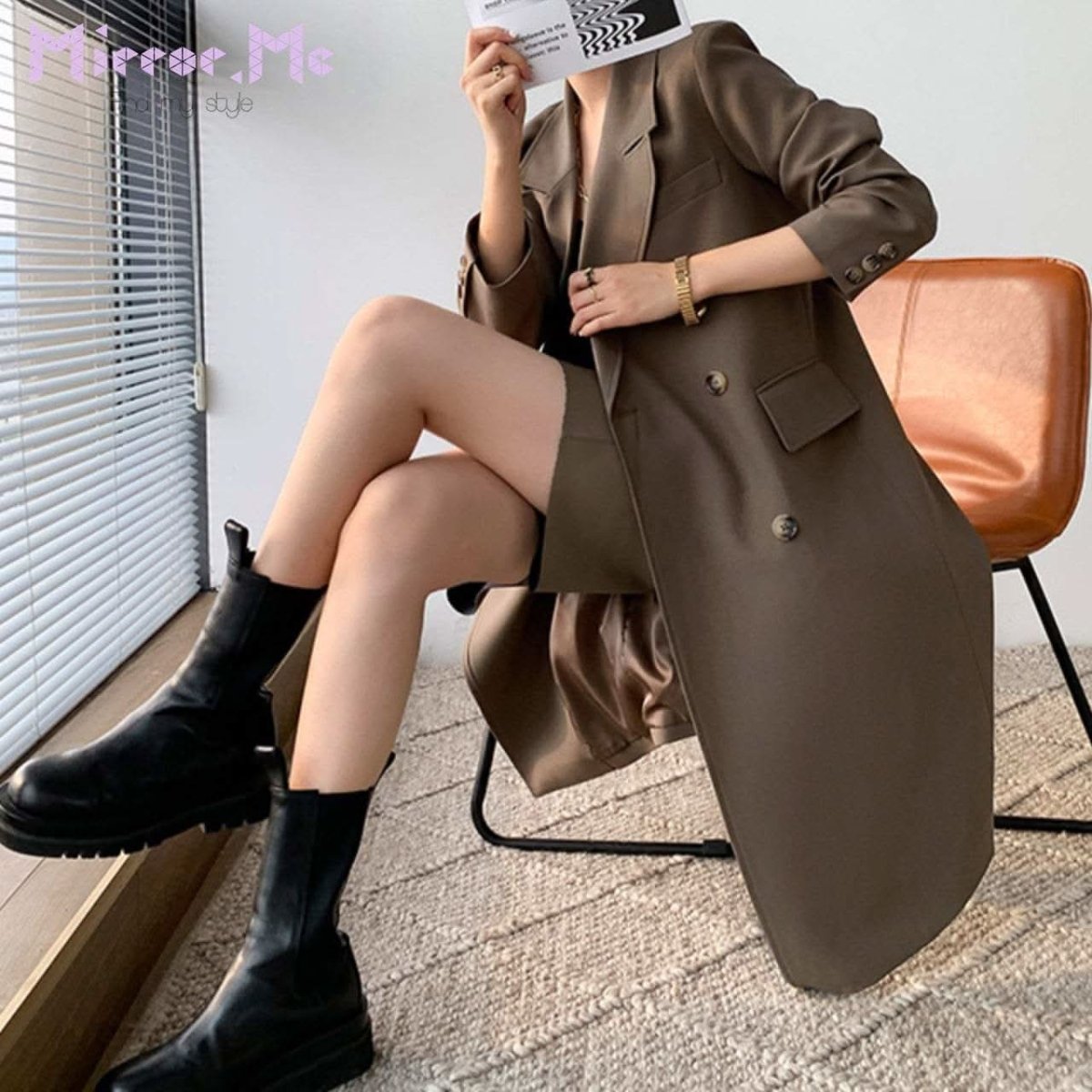 【動画あり】ロング丈グレージュダブルジャケット - select store mirror me【動画あり】ロング丈グレージュダブルジャケット113180191mirror meselect store mirror me113180191S