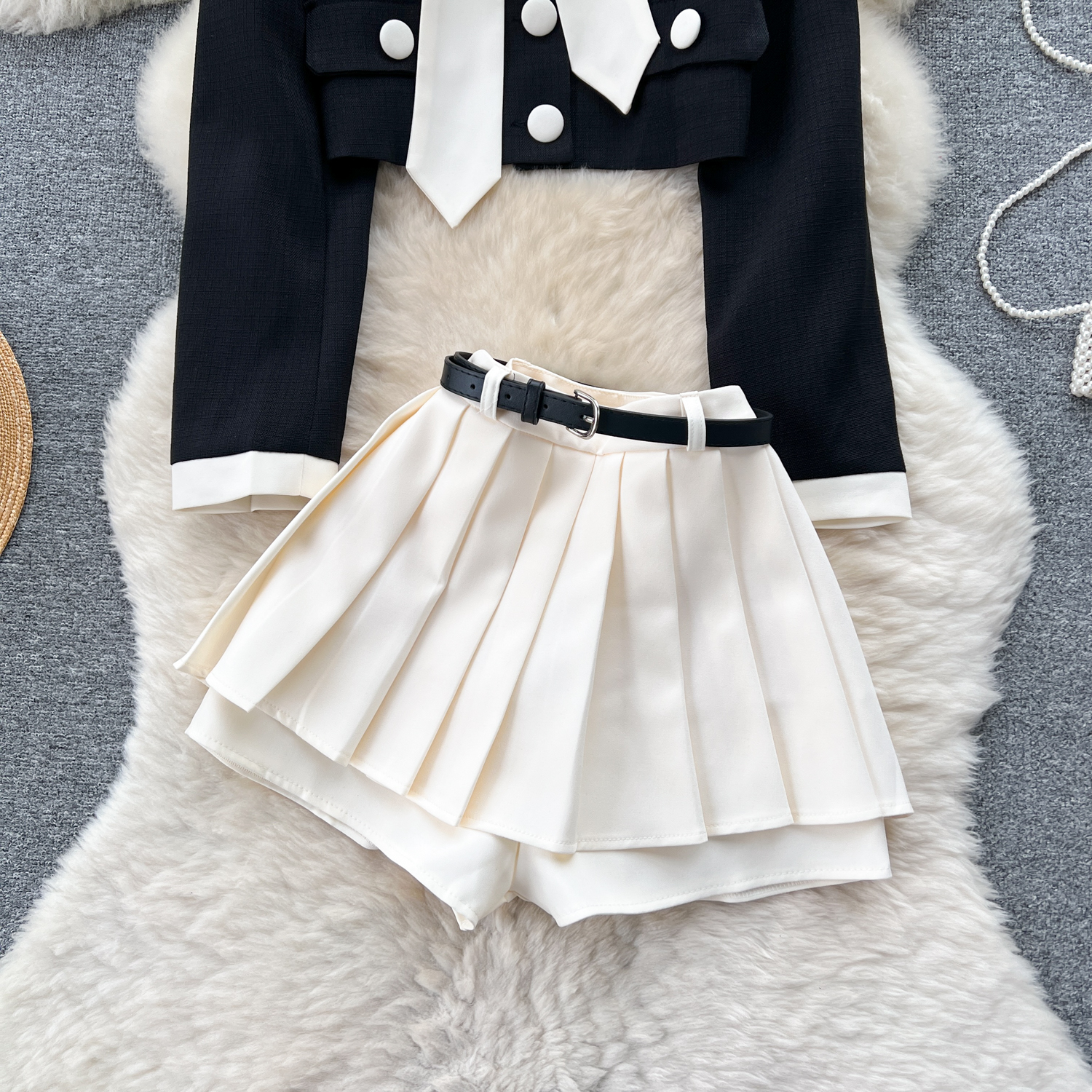 フェミニンリボンセットアップ　2色展開