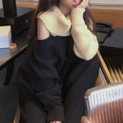 ＜１点即納＞【動画あり】アシンメトリーショルダーカットバイカラーニット - select store mirror me＜１点即納＞【動画あり】アシンメトリーショルダーカットバイカラーニットmirror meselect store mirror meフリーサイズ