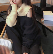 ＜１点即納＞【動画あり】アシンメトリーショルダーカットバイカラーニット - select store mirror me＜１点即納＞【動画あり】アシンメトリーショルダーカットバイカラーニットmirror meselect store mirror meフリーサイズ