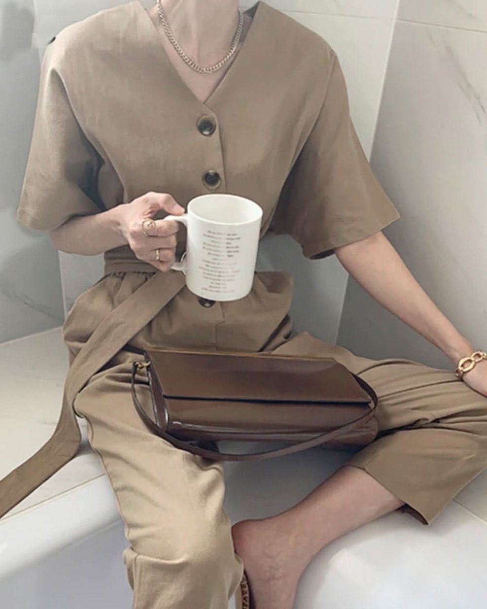 ＜１点即納＞ナチュラルボタンハイウエストベルトロンパース - select store mirror me＜１点即納＞ナチュラルボタンハイウエストベルトロンパースmirror meselect store mirror meフリーサイズ