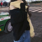 ＜１点即納＞【動画あり】アシンメトリーショルダーカットバイカラーニット - select store mirror me＜１点即納＞【動画あり】アシンメトリーショルダーカットバイカラーニットmirror meselect store mirror meフリーサイズ