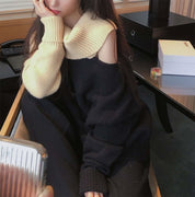 ＜１点即納＞【動画あり】アシンメトリーショルダーカットバイカラーニット - select store mirror me＜１点即納＞【動画あり】アシンメトリーショルダーカットバイカラーニットmirror meselect store mirror meフリーサイズ