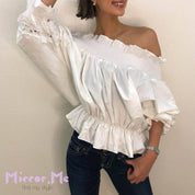 ＜ラスト１点即納＞春におすすめ！オフショルバックリボン袖ラフレースブラウス - select store mirror me＜ラスト１点即納＞春におすすめ！オフショルバックリボン袖ラフレースブラウスmirror meselect store mirror meフリーサイズ