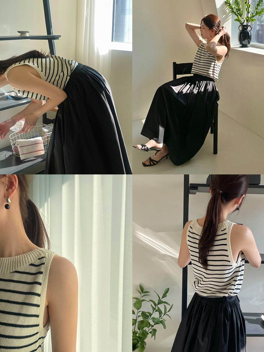 【動画あり】サマーニットカラーノースリーブトップス　１２色展開 - select store mirror me【動画あり】サマーニットカラーノースリーブトップス　１２色展開201348752mirror meselect store mirror me201348752ホワイト