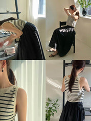 【動画あり】サマーニットカラーノースリーブトップス　１２色展開 - select store mirror me【動画あり】サマーニットカラーノースリーブトップス　１２色展開201348752mirror meselect store mirror me201348752ホワイト