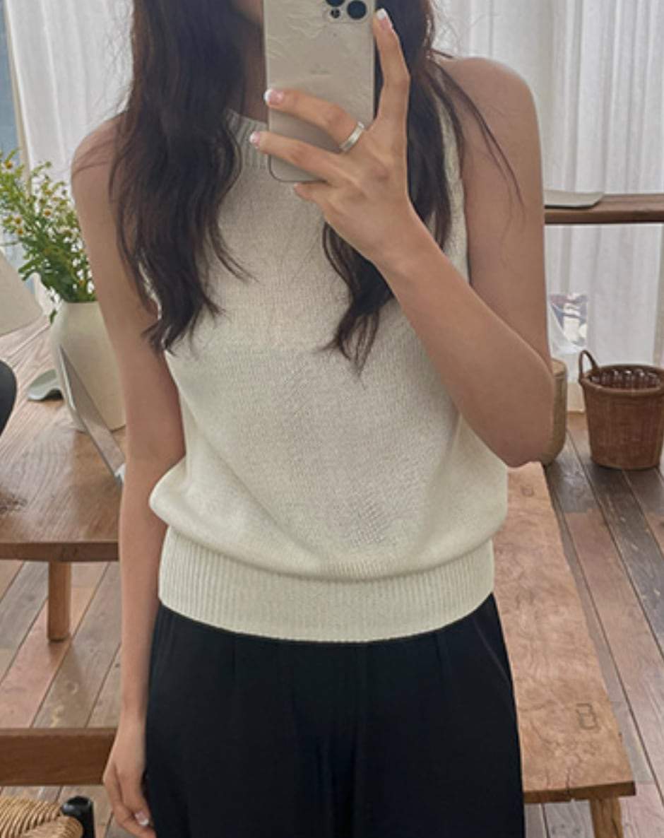 【動画あり】サマーニットカラーノースリーブトップス　１２色展開 - select store mirror me【動画あり】サマーニットカラーノースリーブトップス　１２色展開201348752mirror meselect store mirror me201348752ホワイト