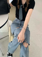 ハイダメージカットワイドレッグデニムパンツ - select store mirror meハイダメージカットワイドレッグデニムパンツ125224227mirror meselect store mirror me125224227S