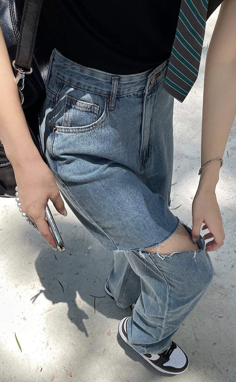 ハイダメージカットワイドレッグデニムパンツ - select store mirror meハイダメージカットワイドレッグデニムパンツ125224227mirror meselect store mirror me125224227S