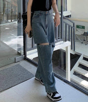 ハイダメージカットワイドレッグデニムパンツ - select store mirror meハイダメージカットワイドレッグデニムパンツ125224227mirror meselect store mirror me125224227S
