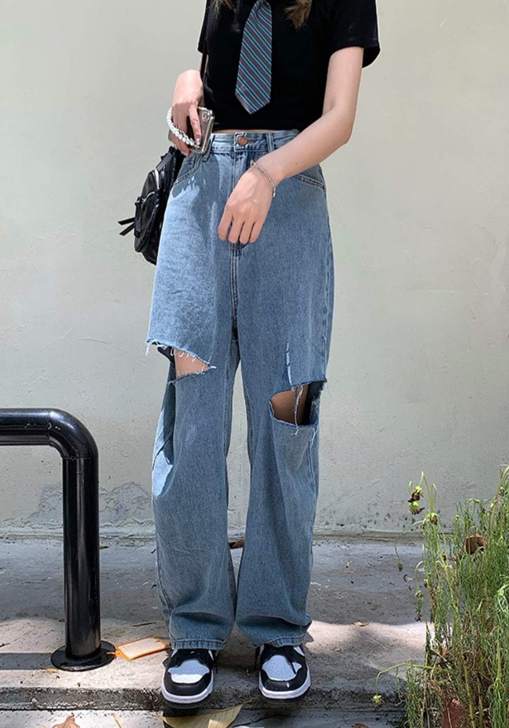 ハイダメージカットワイドレッグデニムパンツ - select store mirror meハイダメージカットワイドレッグデニムパンツ125224227mirror meselect store mirror me125224227S
