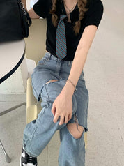 ハイダメージカットワイドレッグデニムパンツ - select store mirror meハイダメージカットワイドレッグデニムパンツ125224227mirror meselect store mirror me125224227S
