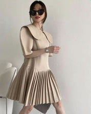 フラットカラー切り替えプリーツワンピース - select store mirror meフラットカラー切り替えプリーツワンピース128839754mirror meselect store mirror me128839754S