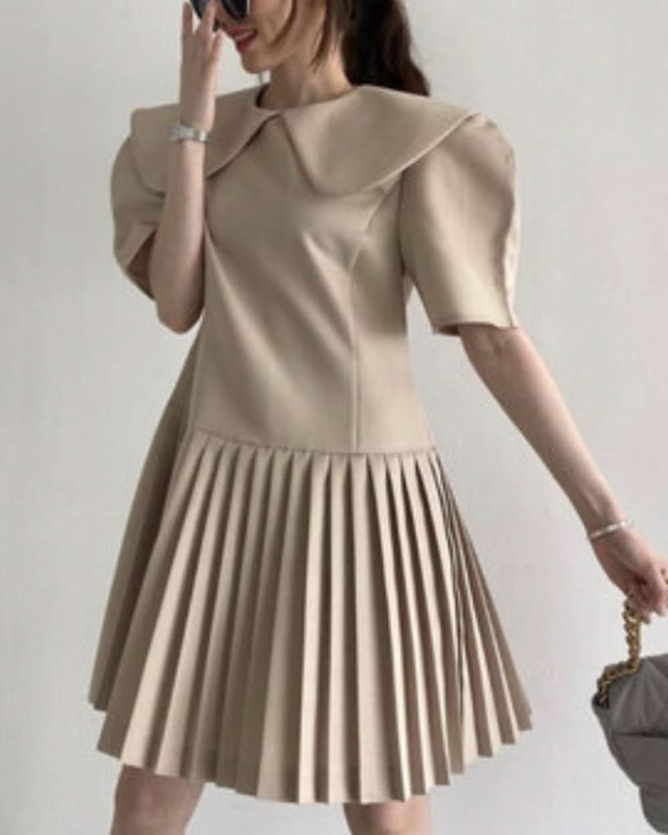 フラットカラー切り替えプリーツワンピース - select store mirror meフラットカラー切り替えプリーツワンピース128839754mirror meselect store mirror me128839754S