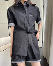 【動画あり】スタイリッシュデニムシャツ＆パンツセットアップ - select store mirror me【動画あり】スタイリッシュデニムシャツ＆パンツセットアップ133967282mirror meselect store mirror me133967282S