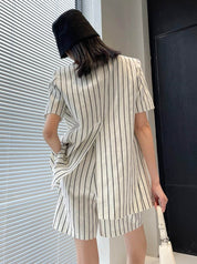 【上質】【動画あり】コットンリネンストライプジャケット＆パンツセットアップ - select store mirror me【上質】【動画あり】コットンリネンストライプジャケット＆パンツセットアップ133969455mirror meselect store mirror me133969455S