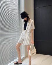 【上質】【動画あり】コットンリネンストライプジャケット＆パンツセットアップ - select store mirror me【上質】【動画あり】コットンリネンストライプジャケット＆パンツセットアップ133969455mirror meselect store mirror me133969455S