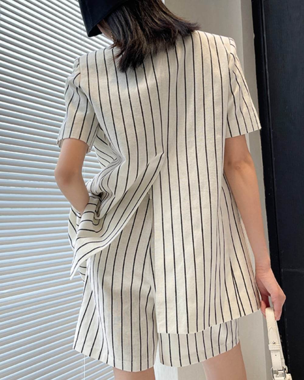 【上質】【動画あり】コットンリネンストライプジャケット＆パンツセットアップ - select store mirror me【上質】【動画あり】コットンリネンストライプジャケット＆パンツセットアップ133969455mirror meselect store mirror me133969455S