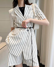 【上質】【動画あり】コットンリネンストライプジャケット＆パンツセットアップ - select store mirror me【上質】【動画あり】コットンリネンストライプジャケット＆パンツセットアップ133969455mirror meselect store mirror me133969455S
