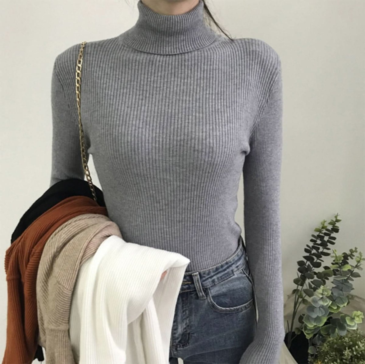 【カラー展開豊富】【動画あり】タートルネックシンプルコットンリブニット　１４色展開 - select store mirror me【カラー展開豊富】【動画あり】タートルネックシンプルコットンリブニット　１４色展開248557222mirror meselect store mirror me248557222ホワイト