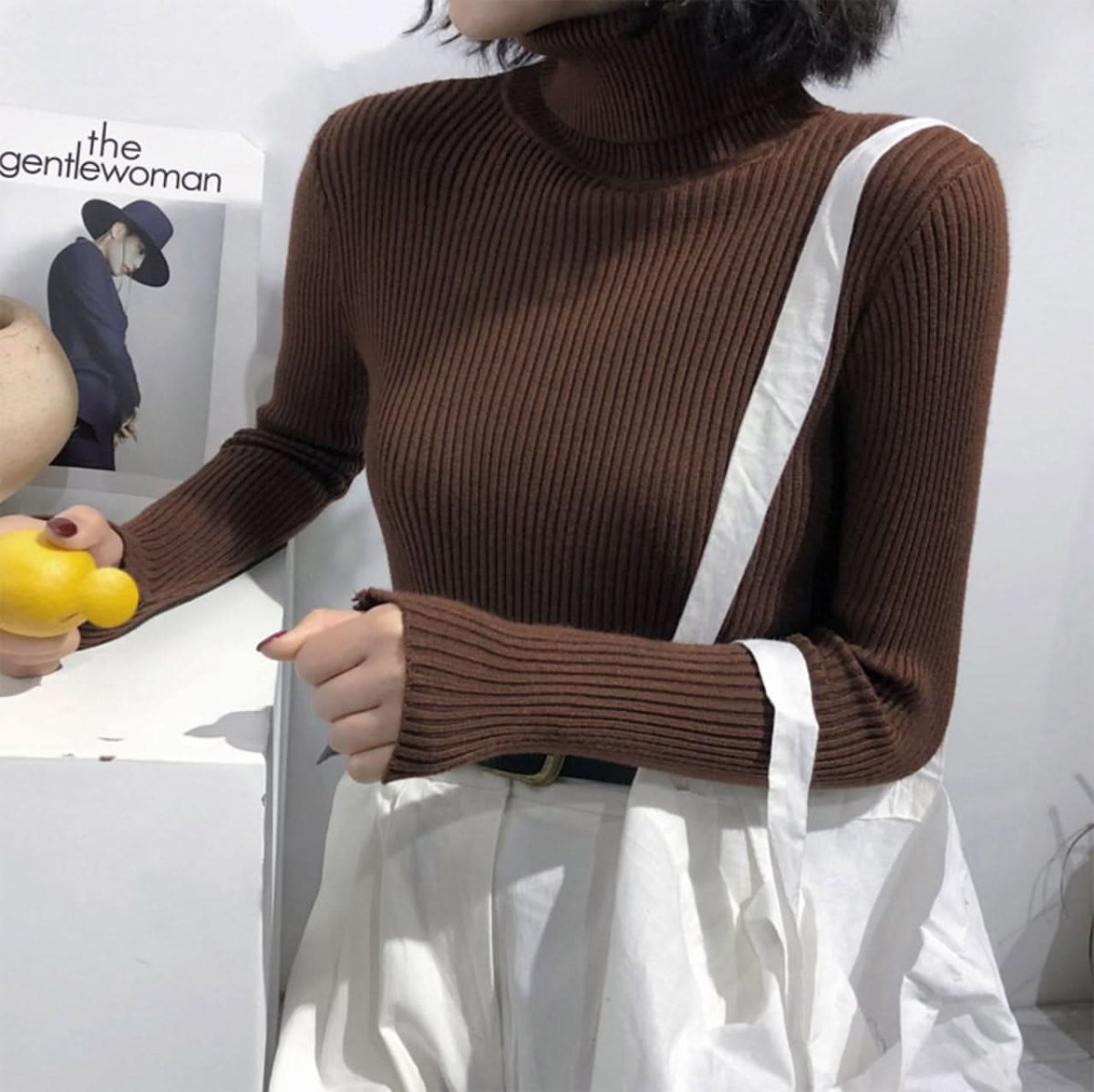 【カラー展開豊富】【動画あり】タートルネックシンプルコットンリブニット　１４色展開 - select store mirror me【カラー展開豊富】【動画あり】タートルネックシンプルコットンリブニット　１４色展開248557222mirror meselect store mirror me248557222ホワイト
