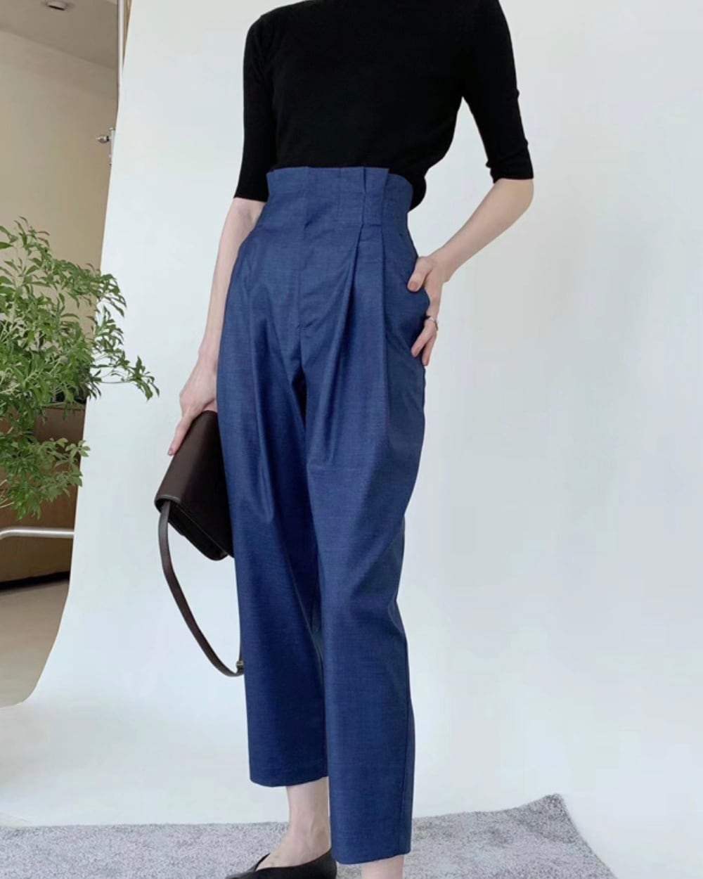 ハイウエストタックソフトプリーツパンツ - select store mirror meハイウエストタックソフトプリーツパンツ148173757mirror meselect store mirror me148173757S