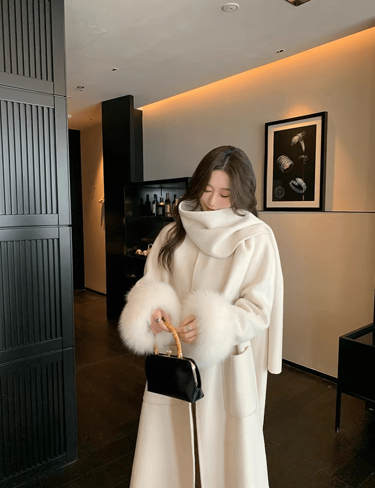 マフラーデザインファーカフコート - select store mirror meマフラーデザインファーカフコート1533719035mirror meselect store mirror me153371904ホワイト S