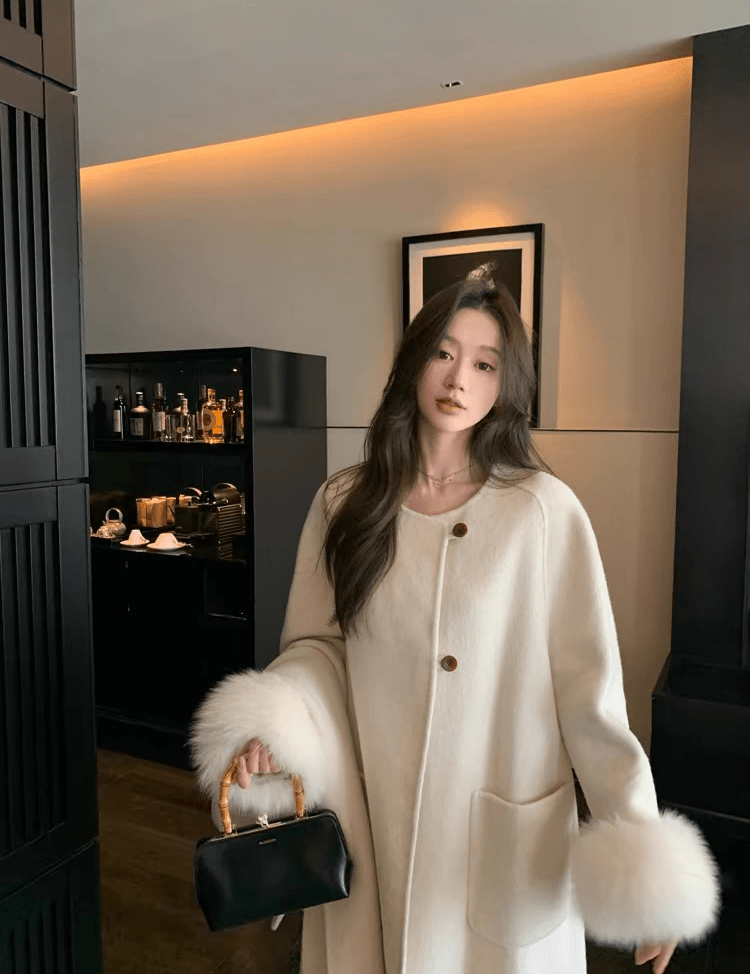 マフラーデザインファーカフコート - select store mirror meマフラーデザインファーカフコート1533719035mirror meselect store mirror me153371904ホワイト S