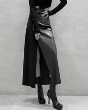 ＜サイズ展開豊富！＞異素材切り替えレザーハイウエストスリットスカート - select store mirror me＜サイズ展開豊富！＞異素材切り替えレザーハイウエストスリットスカート154277839mirror meselect store mirror me154277839XS