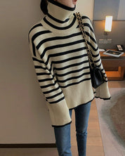 タートルネックボーダースリットニット - select store mirror meタートルネックボーダースリットニット154279026mirror meselect store mirror me154279026S